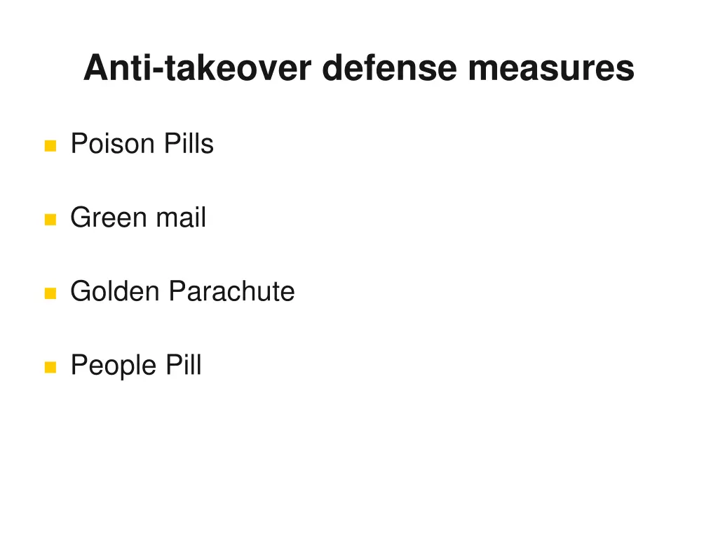 anti takeover defense measures