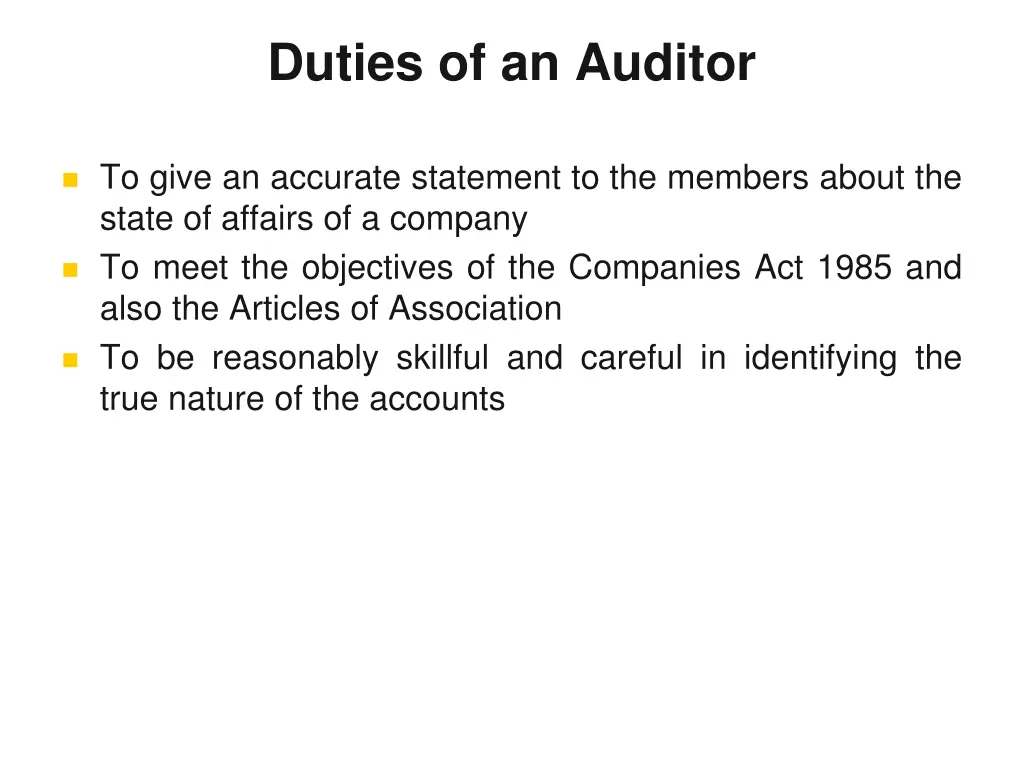 duties of an auditor