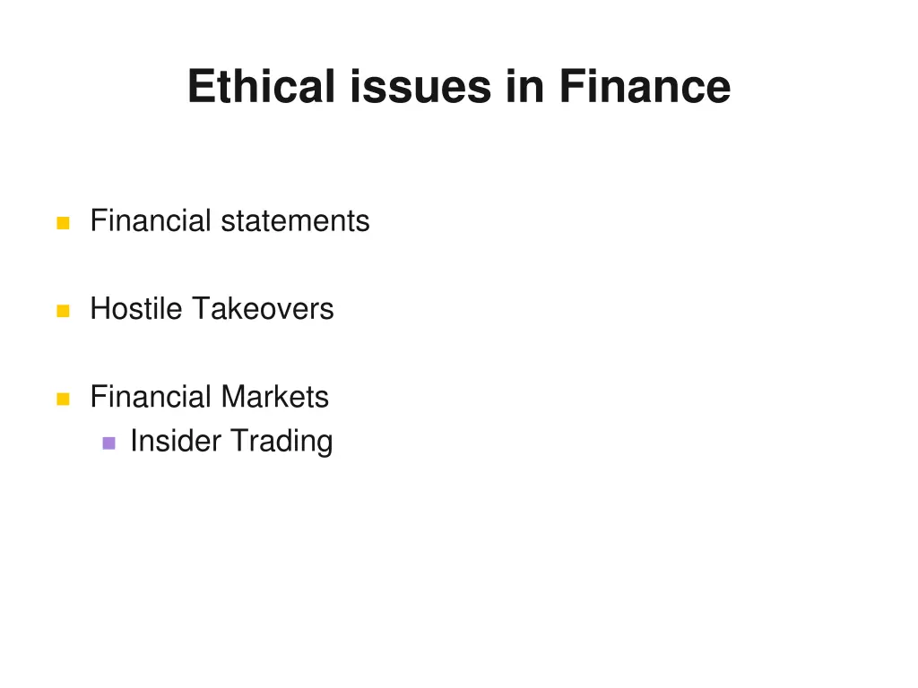 ethical issues in finance