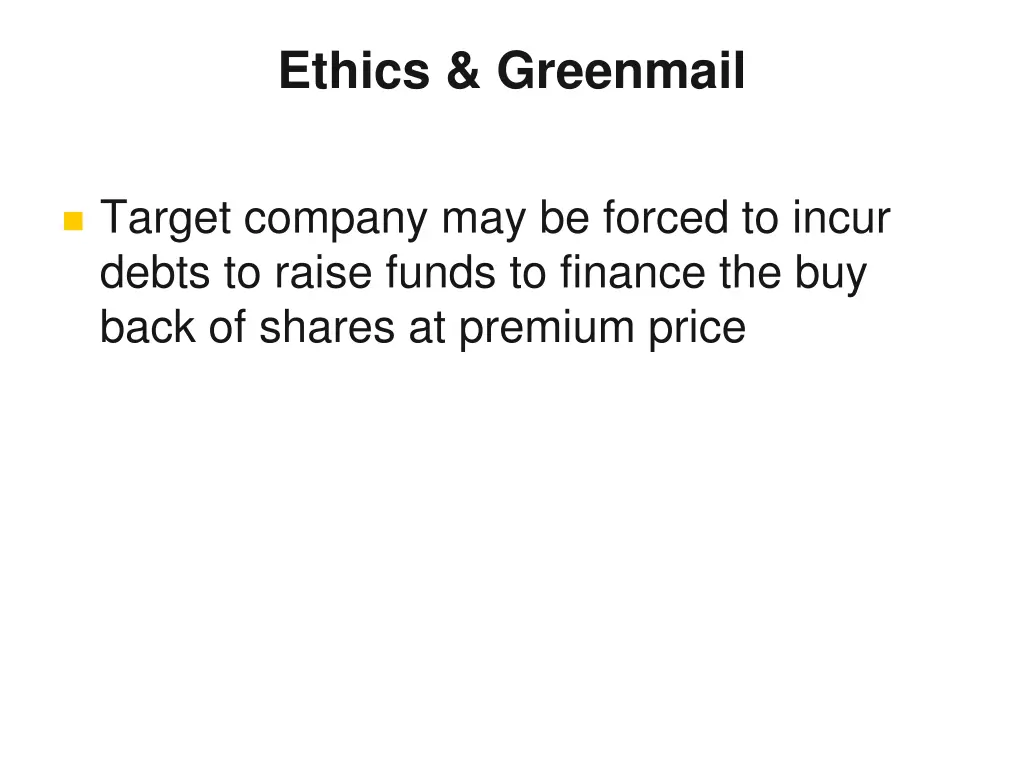 ethics greenmail