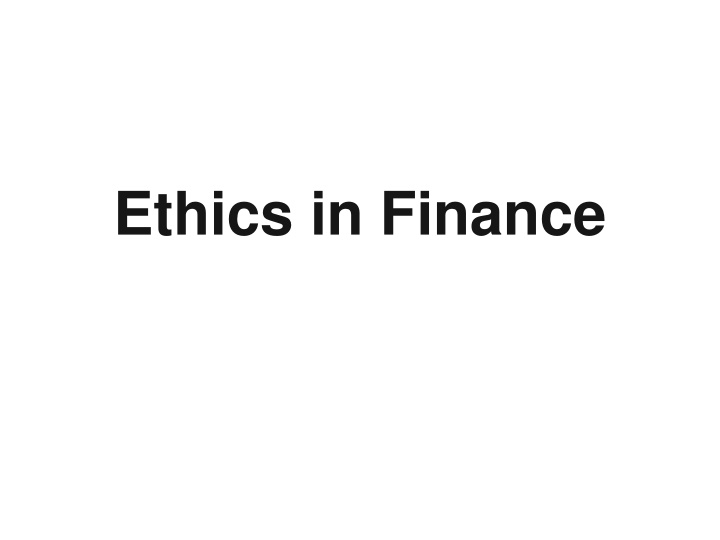ethics in finance