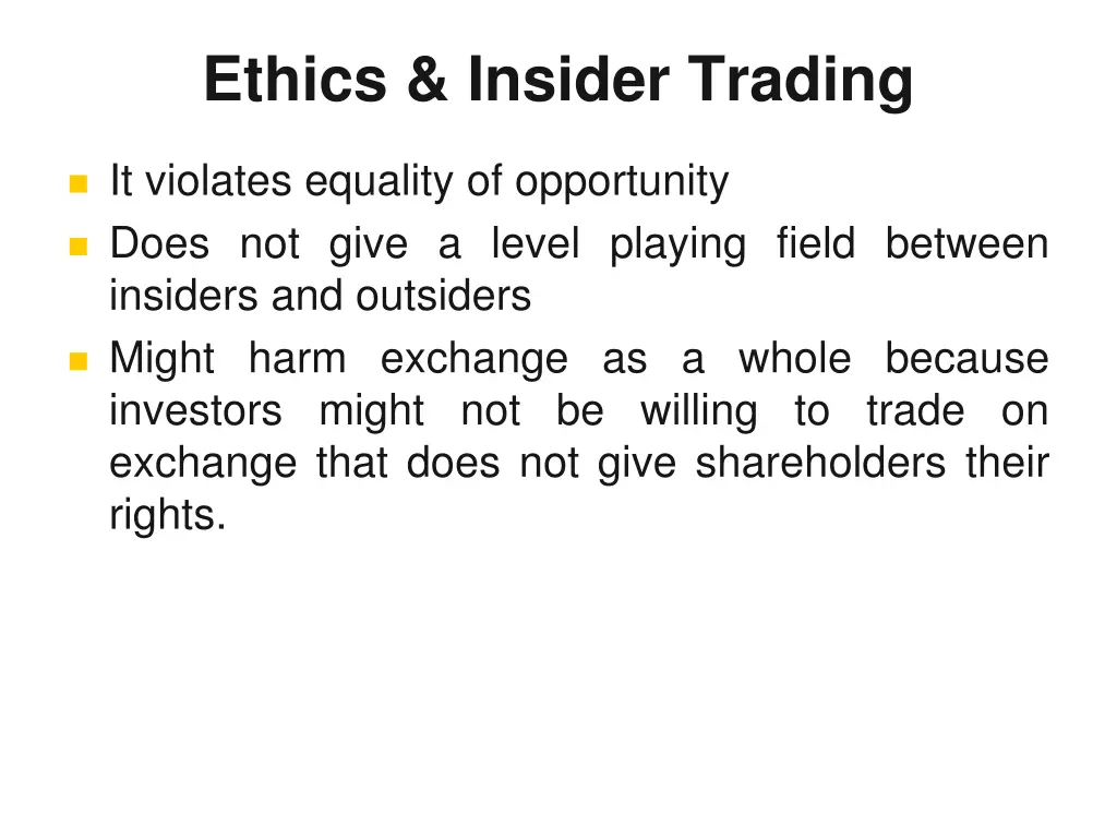 ethics insider trading