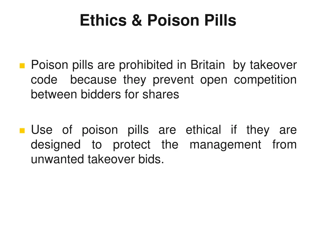 ethics poison pills