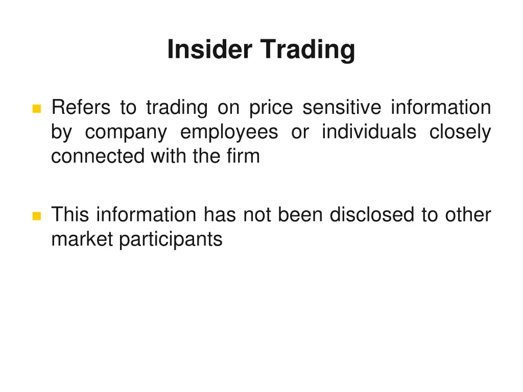 insider trading