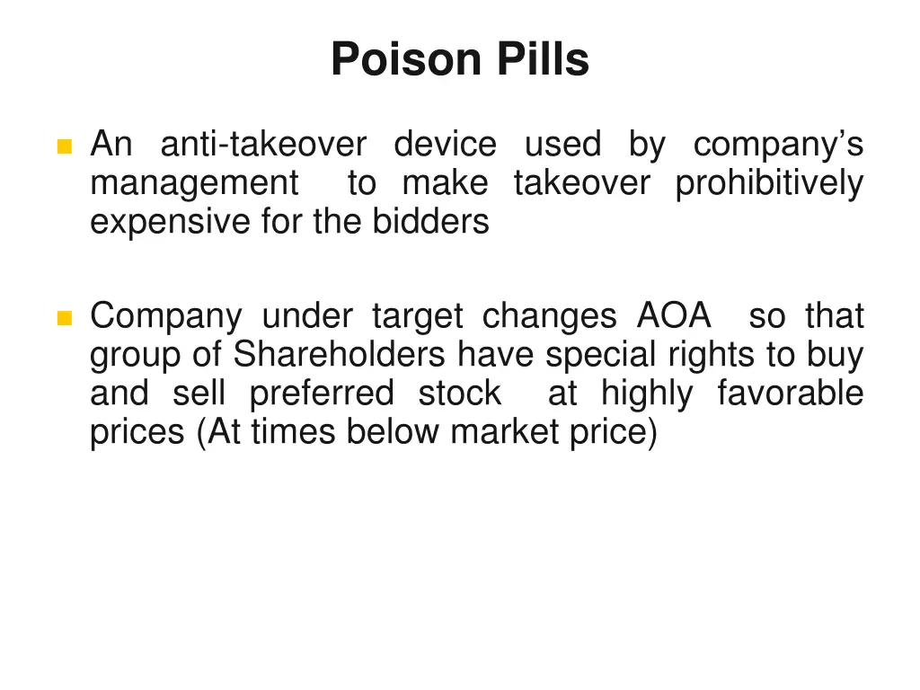 poison pills