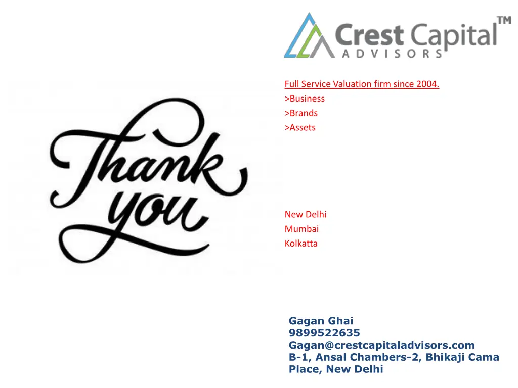 full service valuation firm since 2004 business