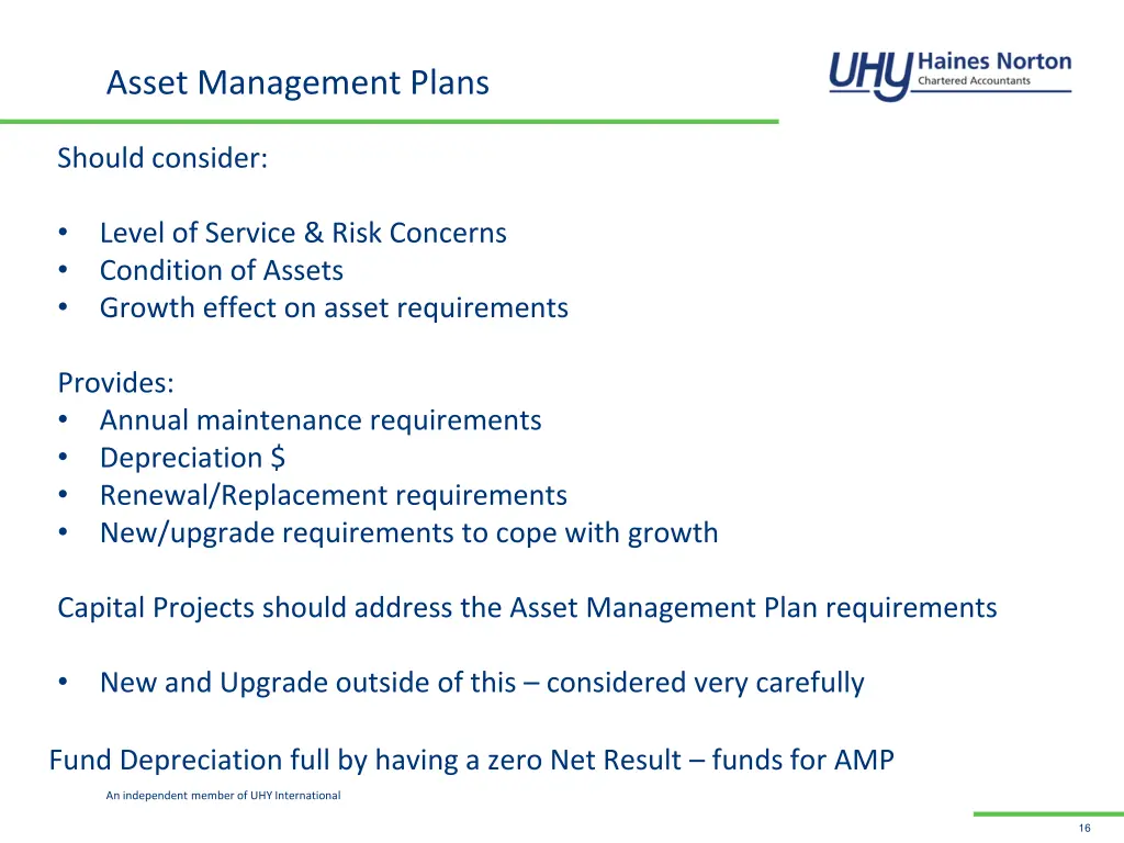 asset management plans