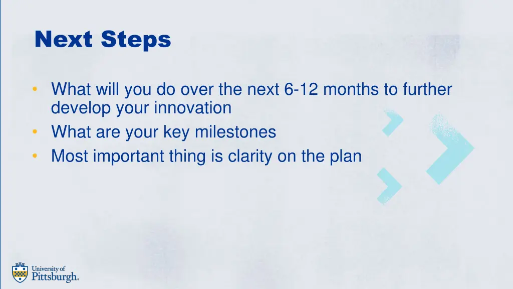 next steps