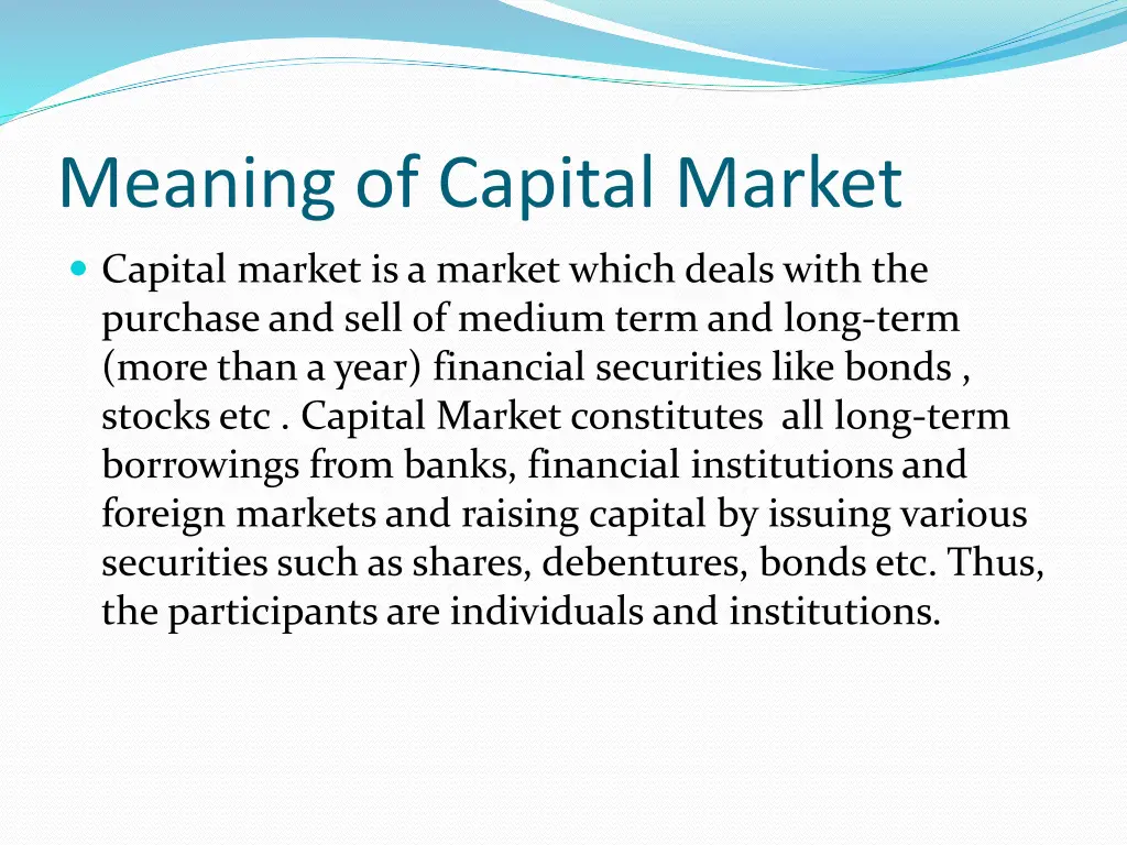 meaning of capital market