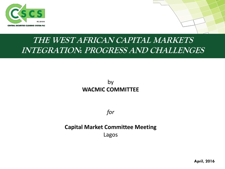 the west african capital markets integration