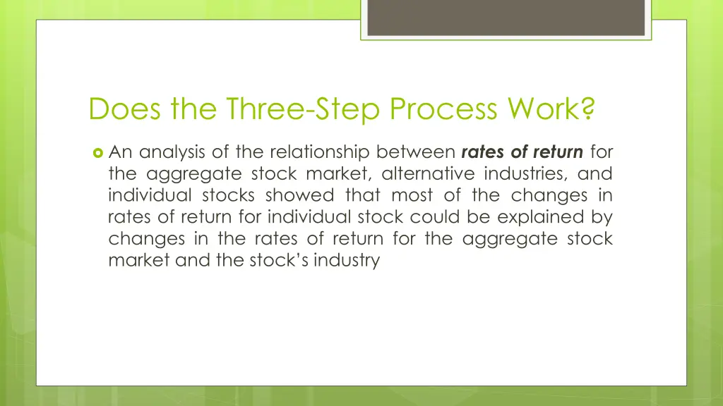 does the three step process work 1