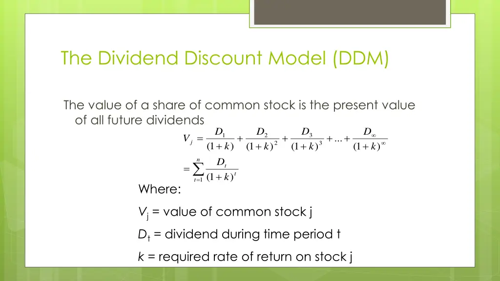 the dividend discount model ddm