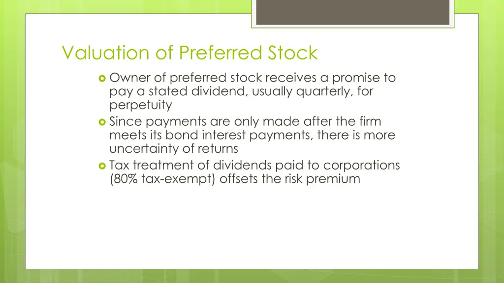 valuation of preferred stock