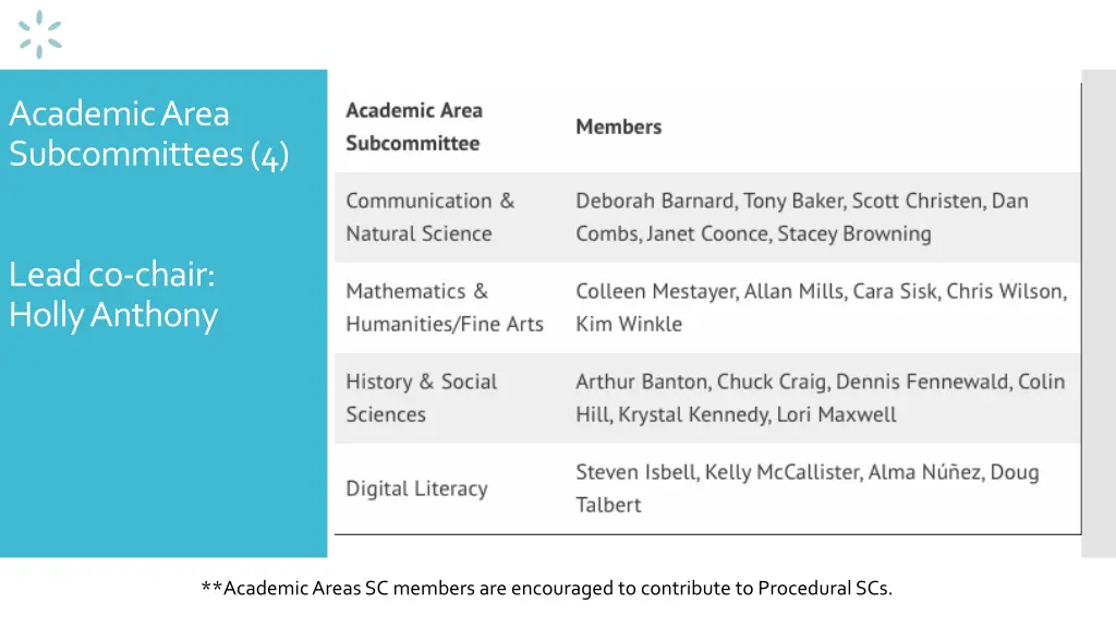 academic area subcommittees 4