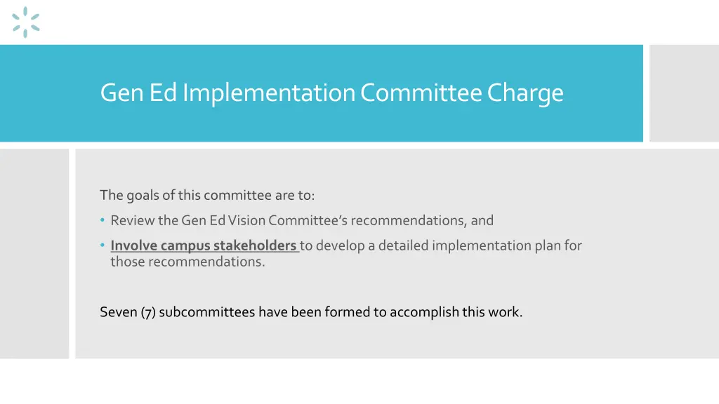 gen ed implementation committee charge