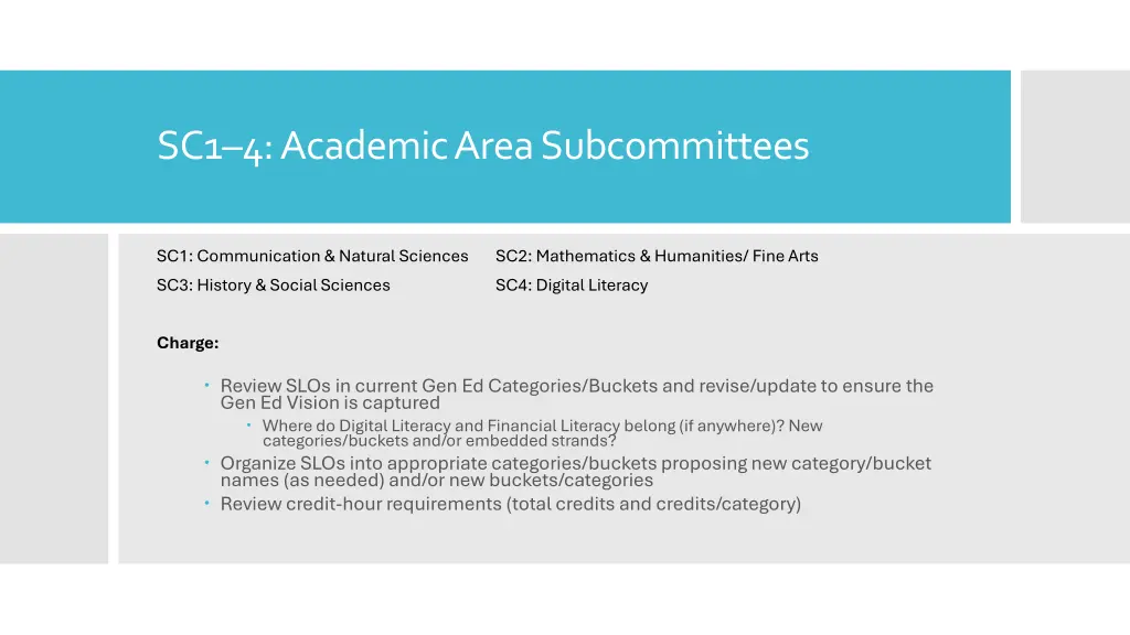 sc1 4 academic area subcommittees