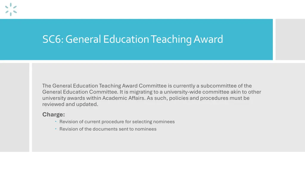 sc6 general education teaching award