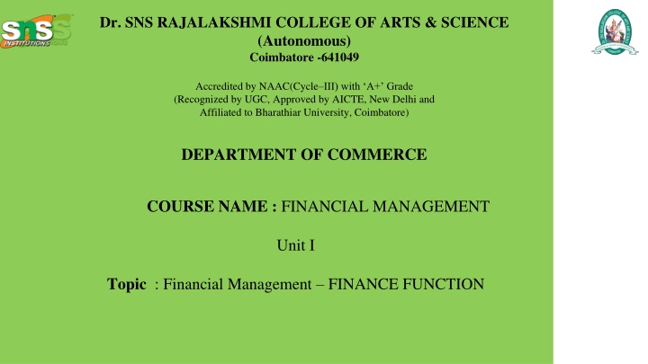 dr sns rajalakshmi college of arts science