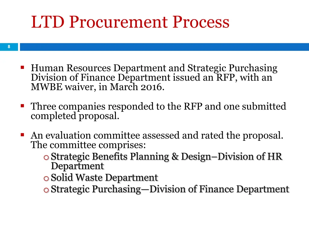 ltd procurement process