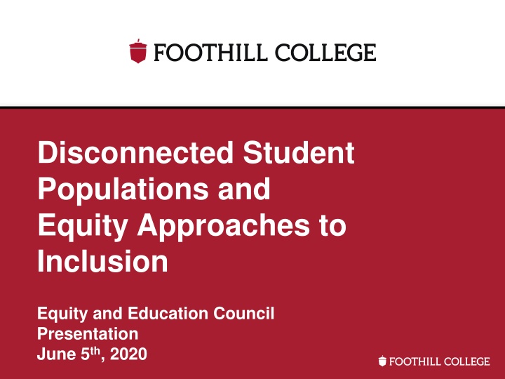 disconnected student populations and equity
