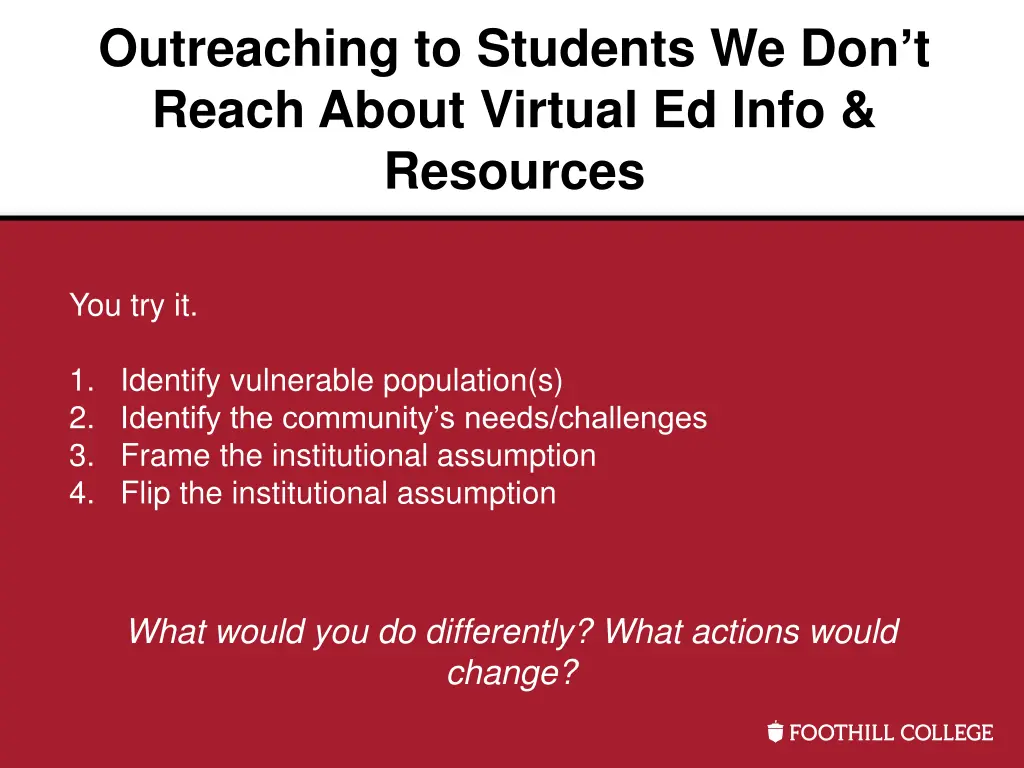 outreaching to students we don t reach about