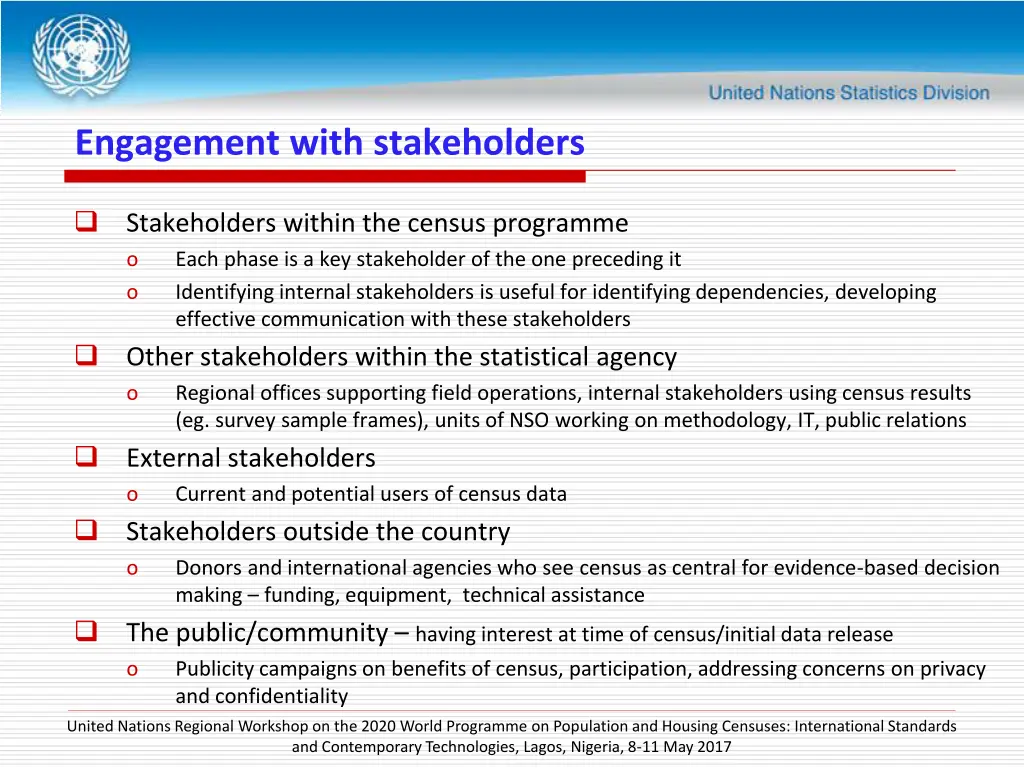 engagement with stakeholders