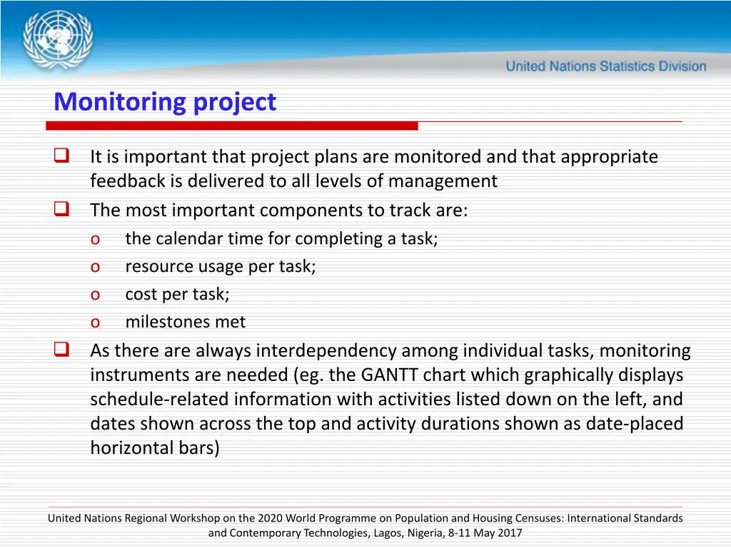 monitoring project