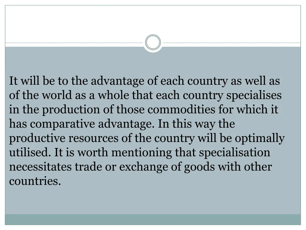 it will be to the advantage of each country