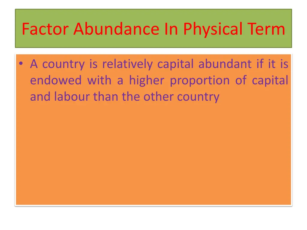 factor abundance in physical term