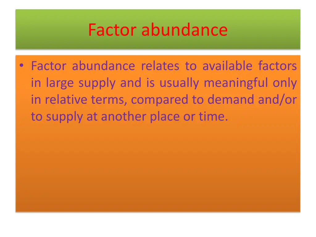 factor abundance