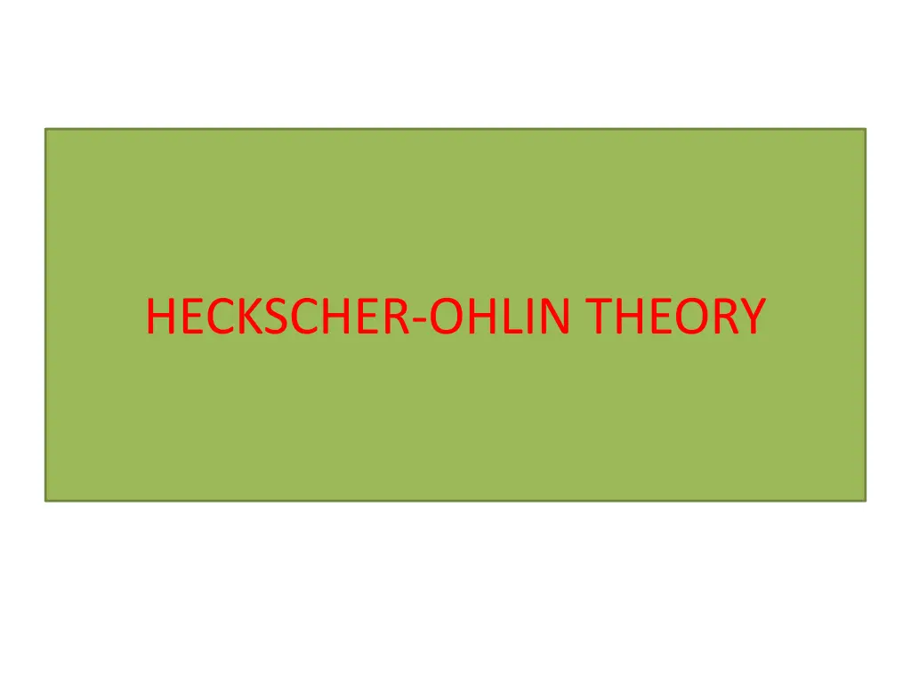 heckscher ohlin theory