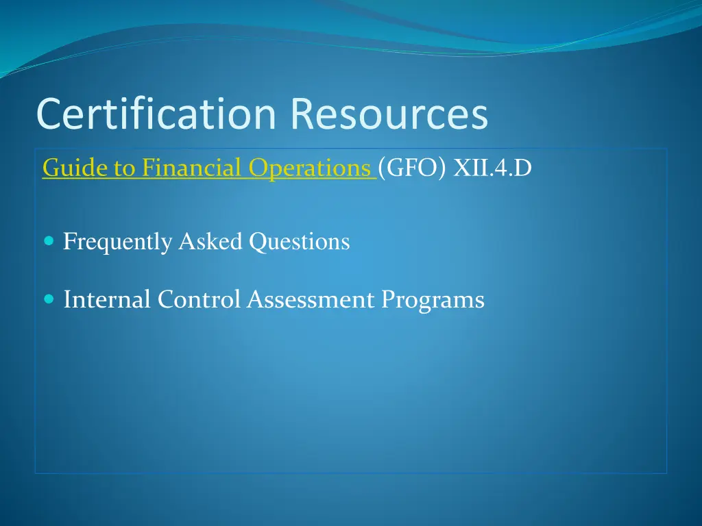certification resources guide to financial