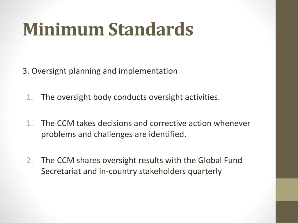minimum standards