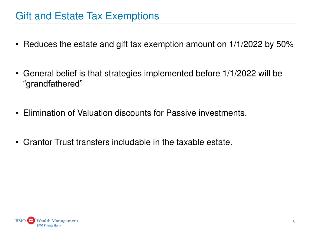 gift and estate tax exemptions