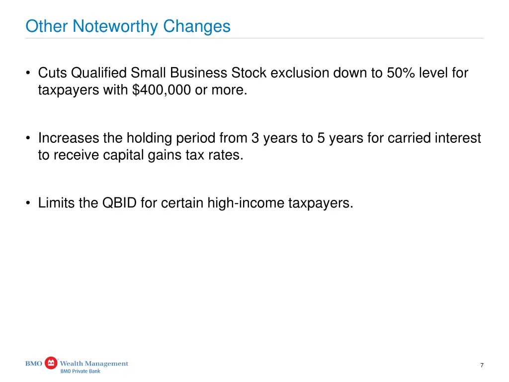 other noteworthy changes