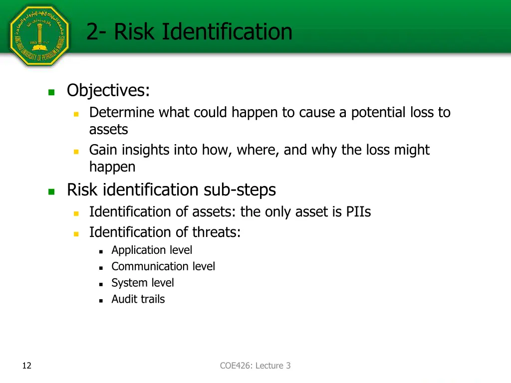 2 risk identification