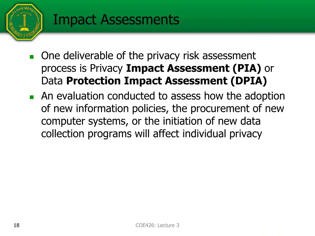 impact assessments