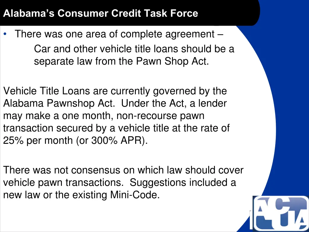 alabama s consumer credit task force 2