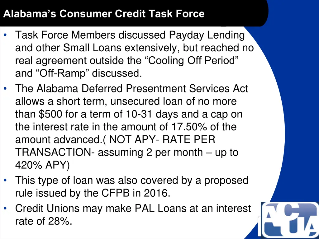 alabama s consumer credit task force 4