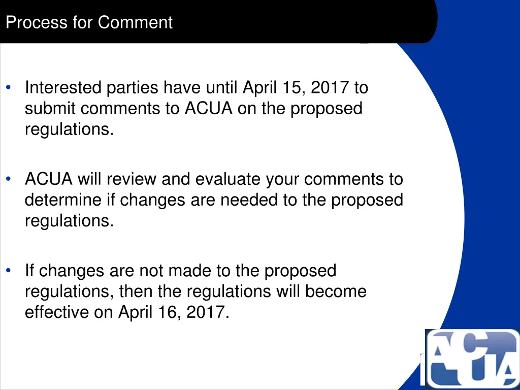 process for comment