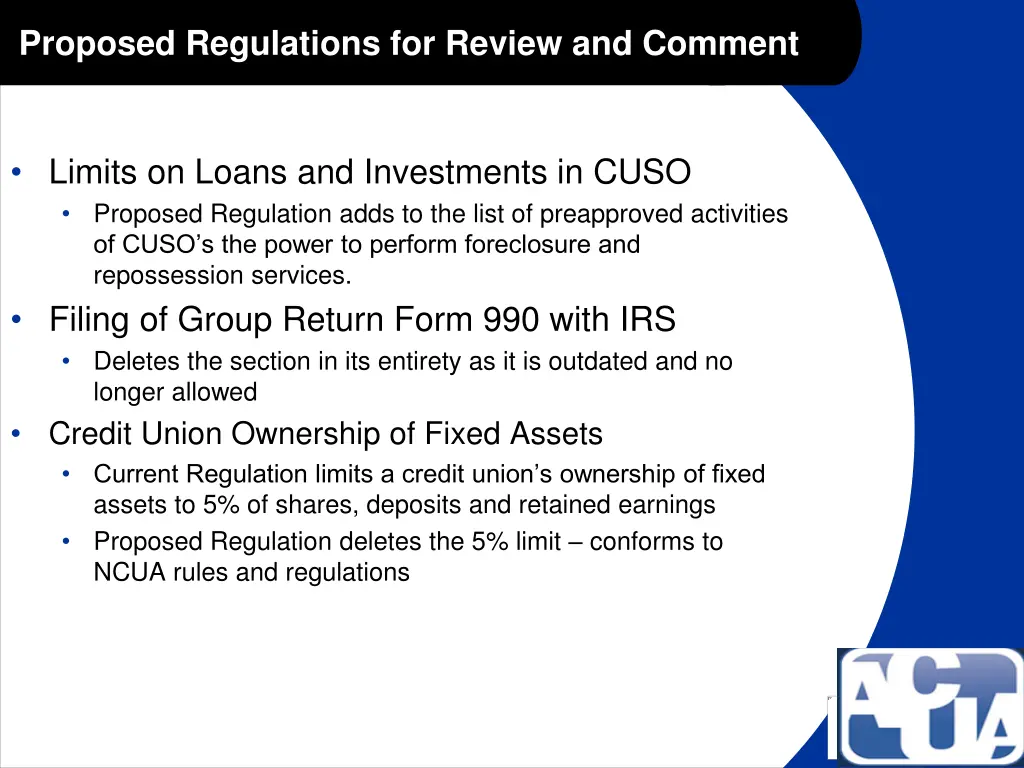 proposed regulations for review and comment 1