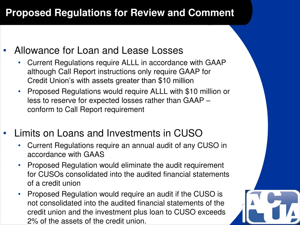 proposed regulations for review and comment