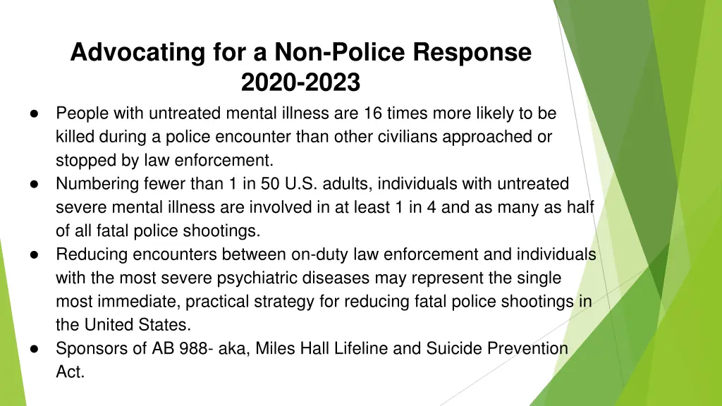 advocating for a non police response 2020 2023