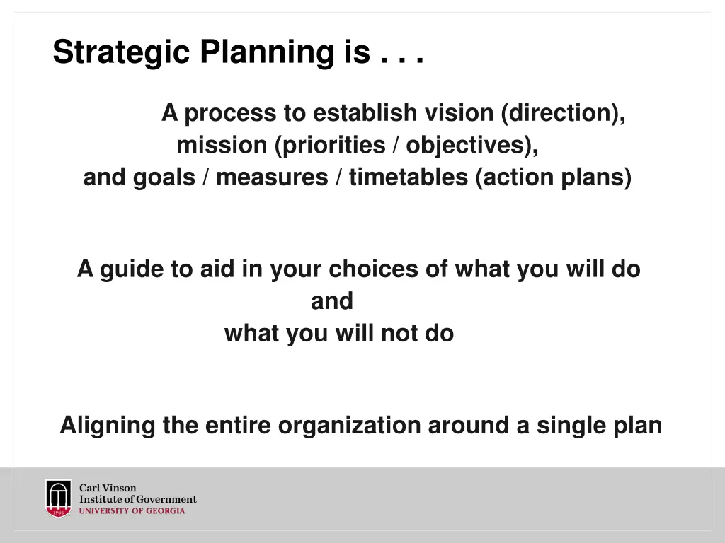 strategic planning is