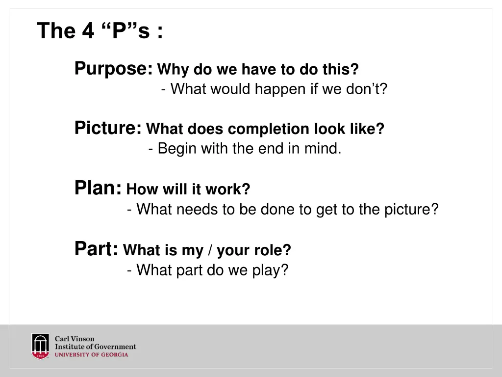 the 4 p s