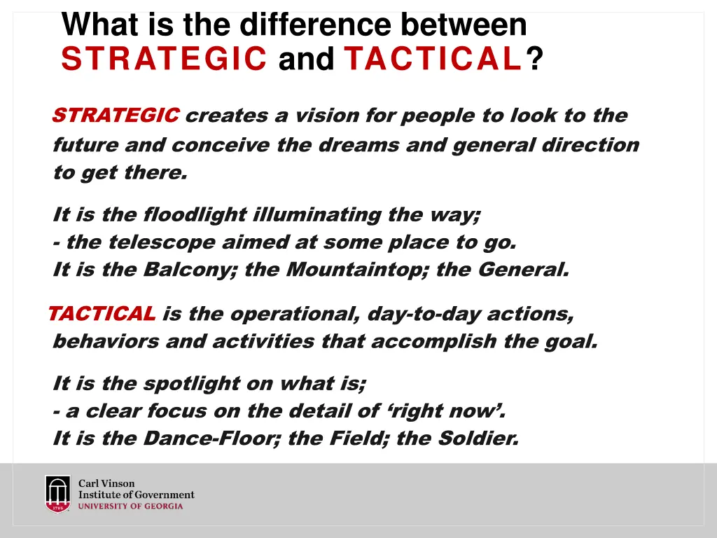 what is the difference between strategic