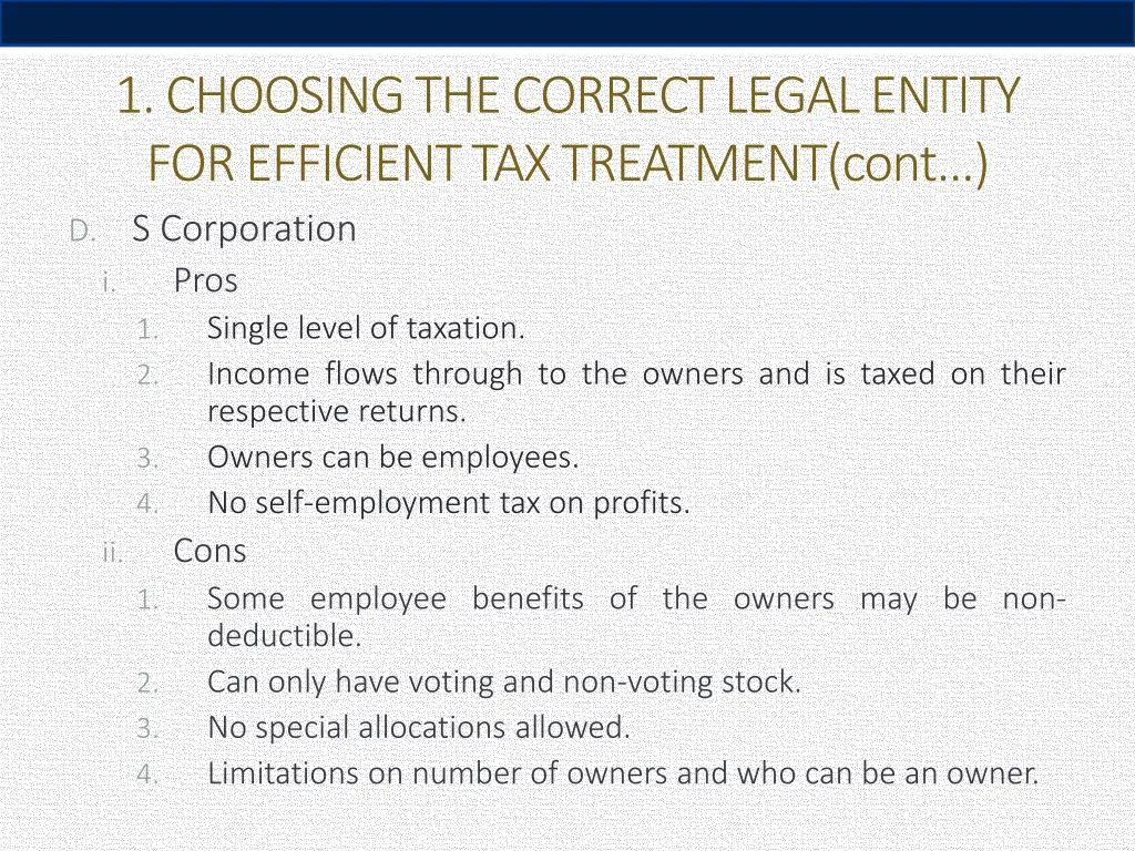 1 choosing the correct legal entity for efficient 2