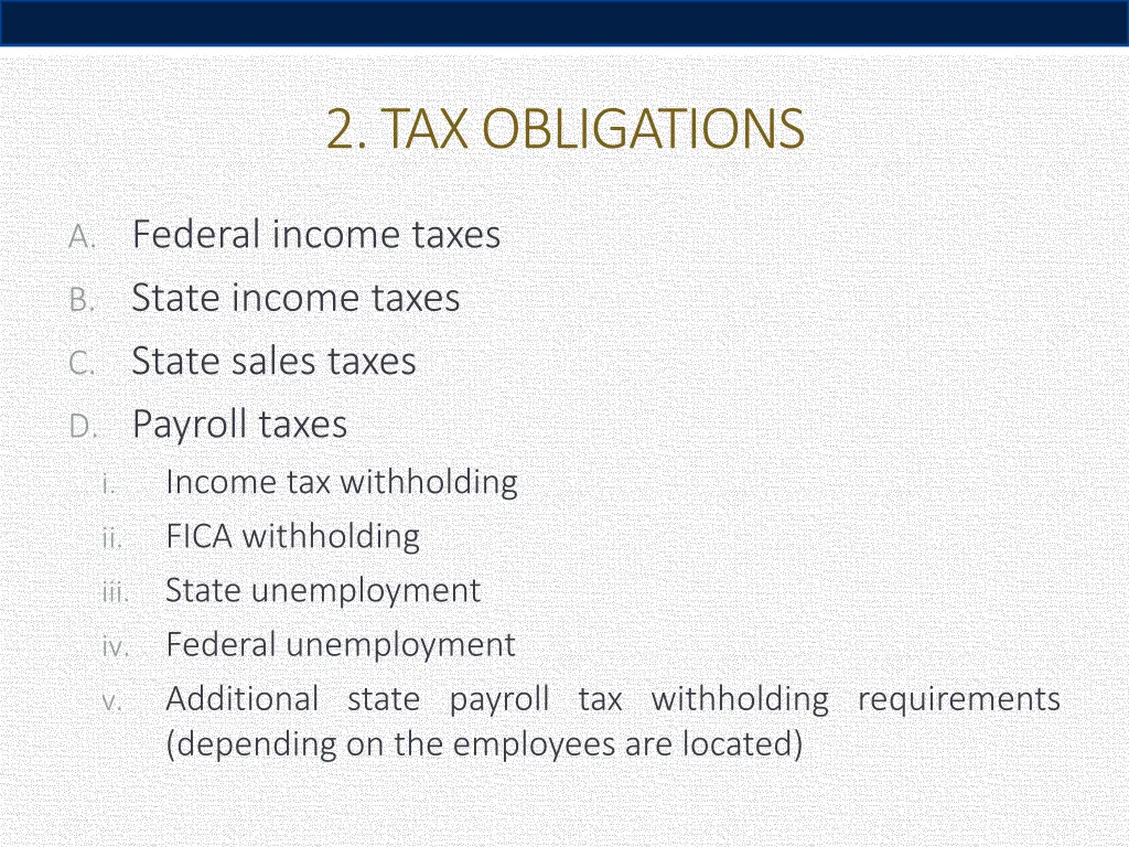 2 tax obligations