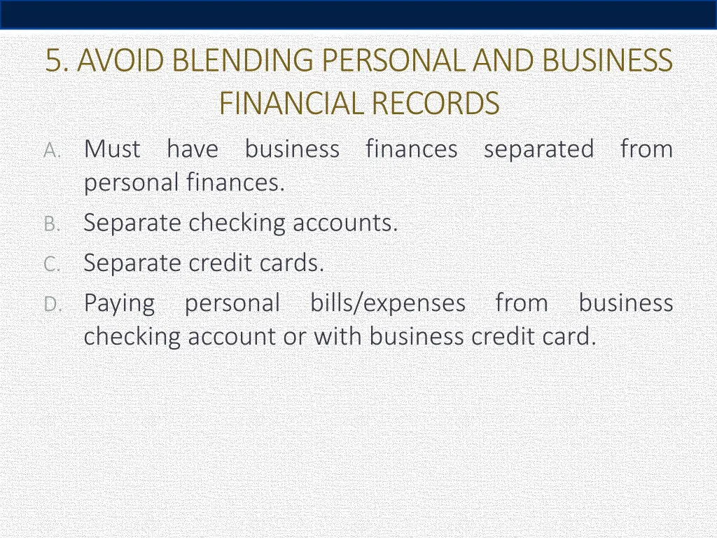 5 avoid blending personal and business financial