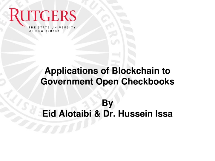 applications of blockchain to government open